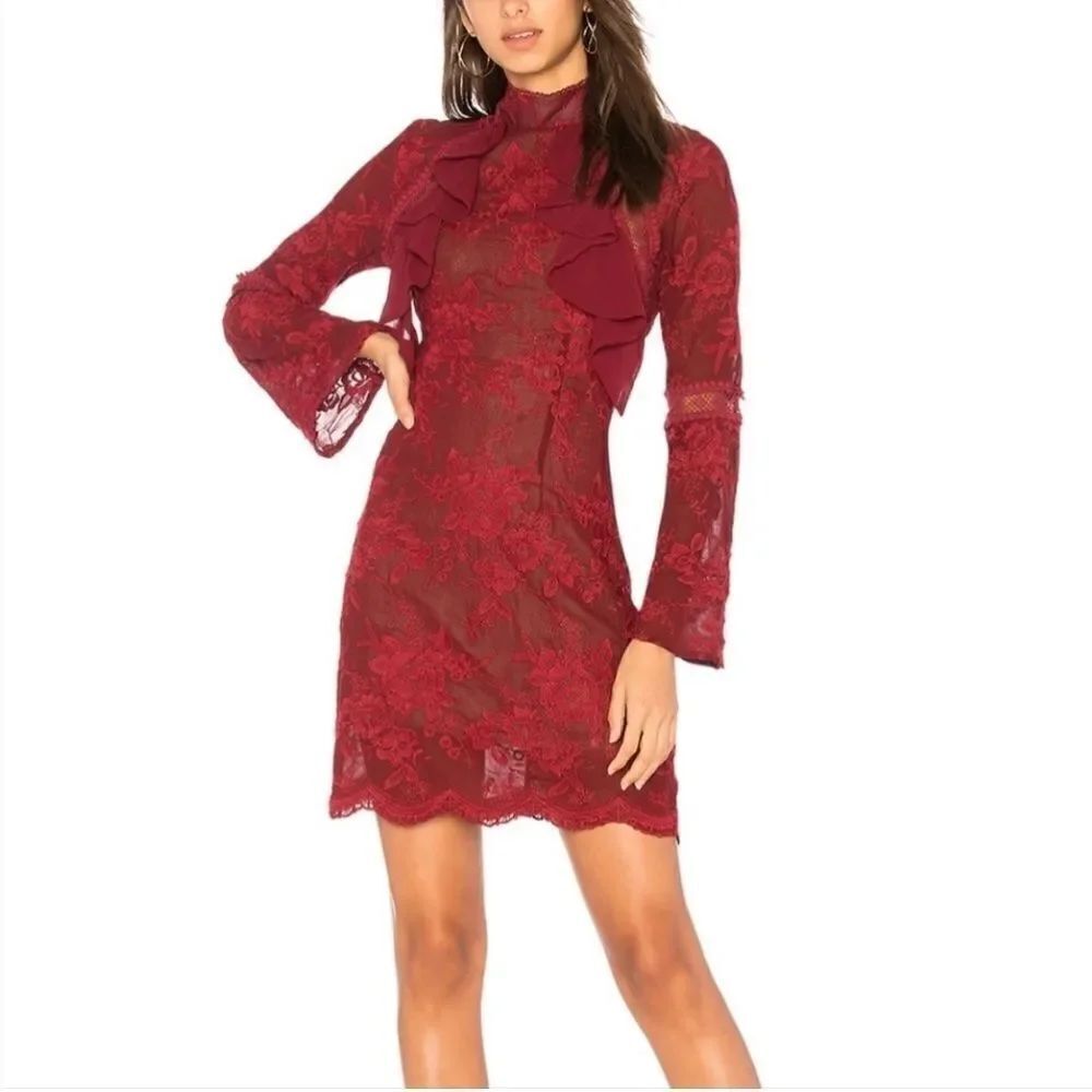 REVOLVE Winona Sorrento Red Lace Dress